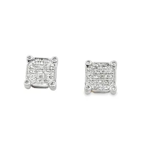 Prong Circle Diamond Earrings .10cttw 10K Yellow Gold