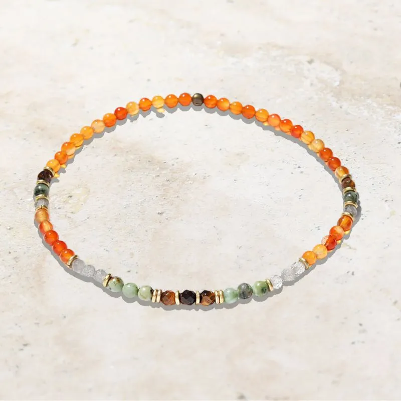 "Motivation and Change" Carnelian and African Turquoise Anklet