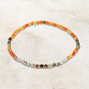 "Motivation and Change" Carnelian and African Turquoise Anklet