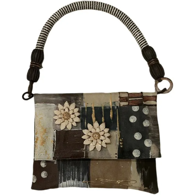 Rafia handled neutral abstract