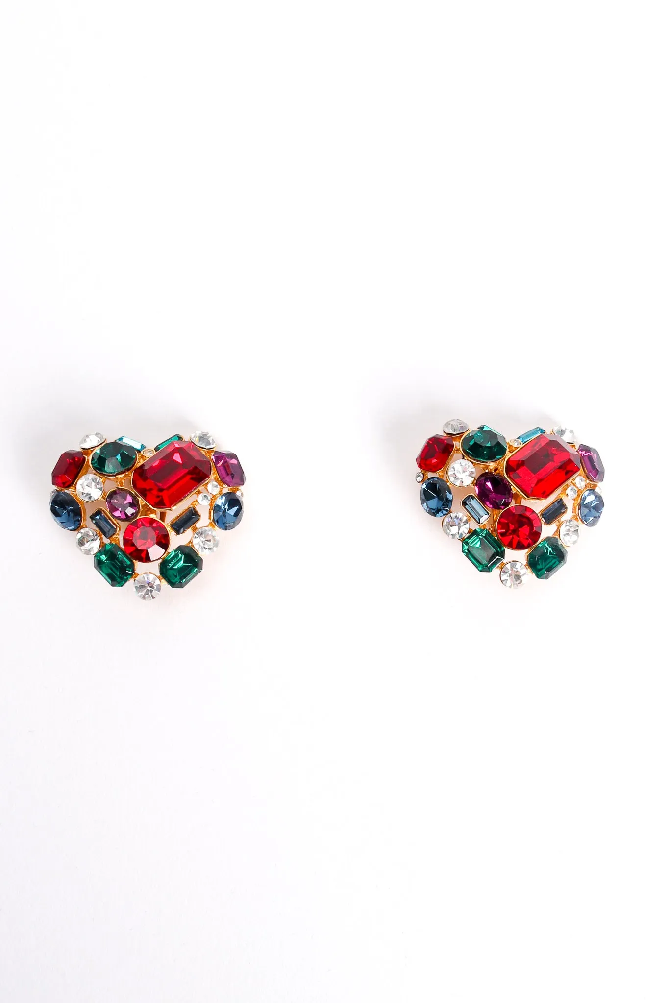 Rainbow Crystal Heart Earrings