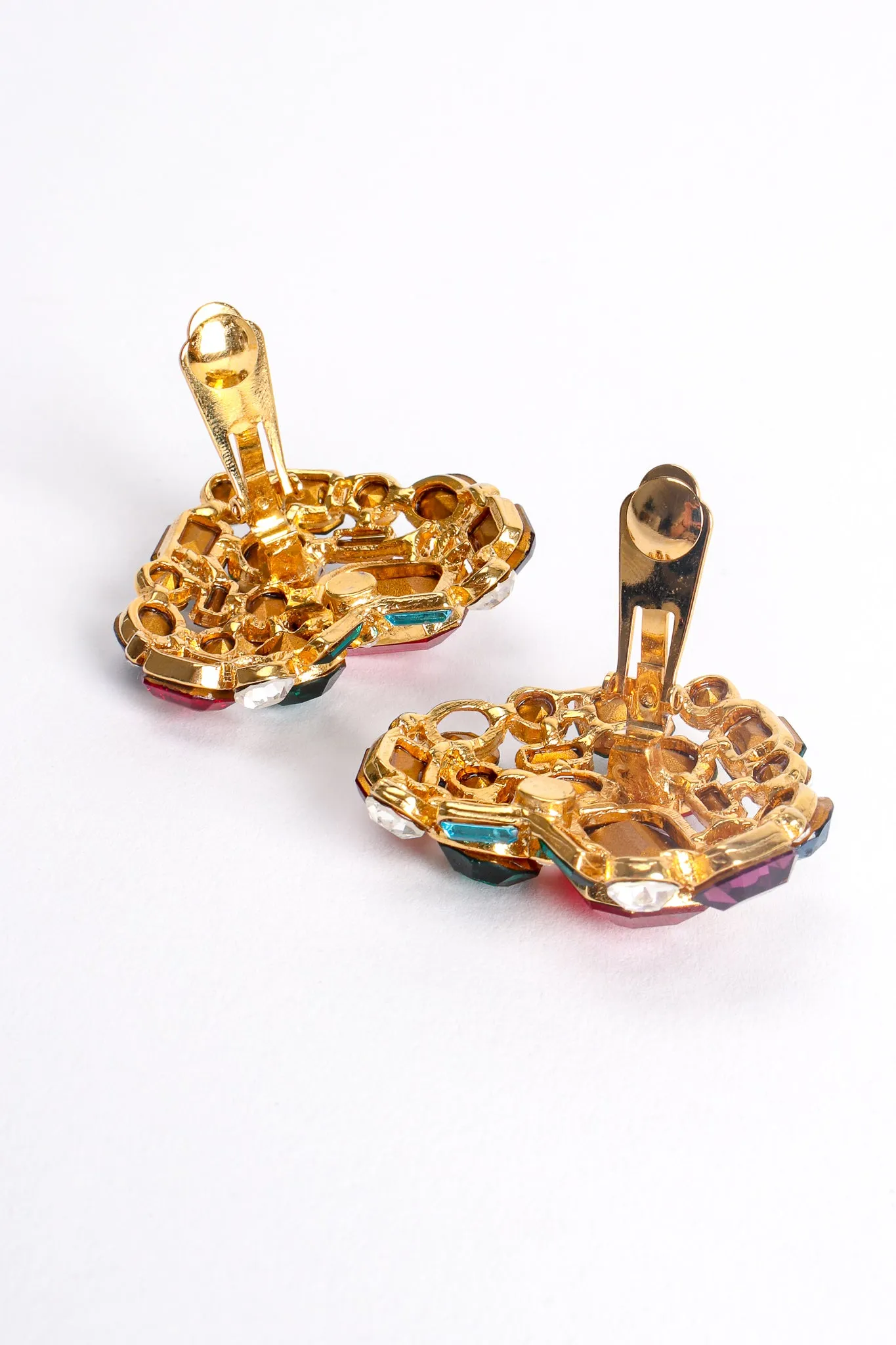 Rainbow Crystal Heart Earrings