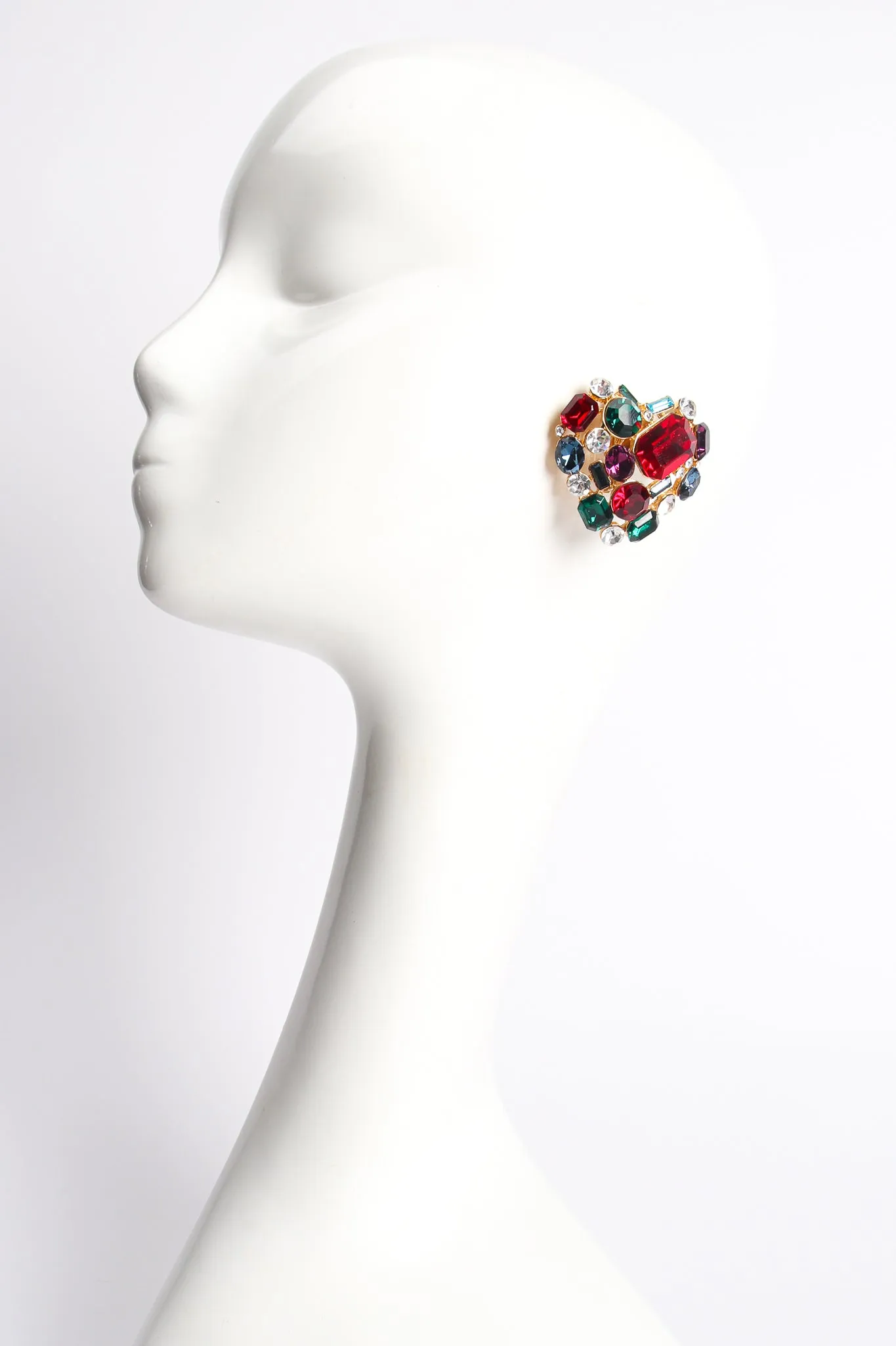 Rainbow Crystal Heart Earrings