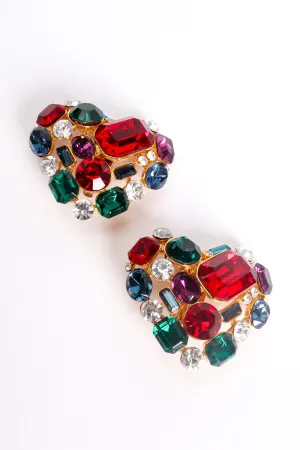 Rainbow Crystal Heart Earrings