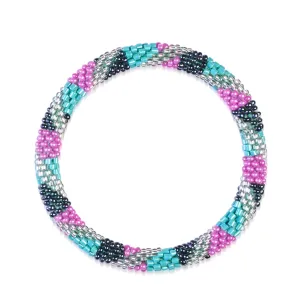 Rainbow Lagoon | Himalayan Glass Bead Bracelet