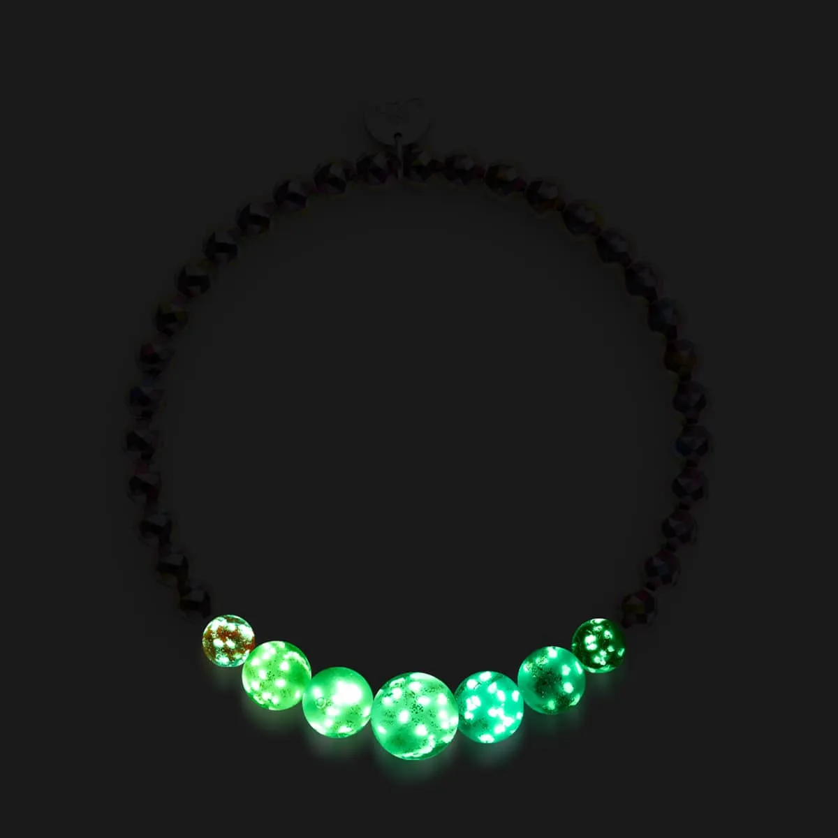 Rainbow Sky | Unicorn Silver | Solid Firefly Glass Chakra Bracelet