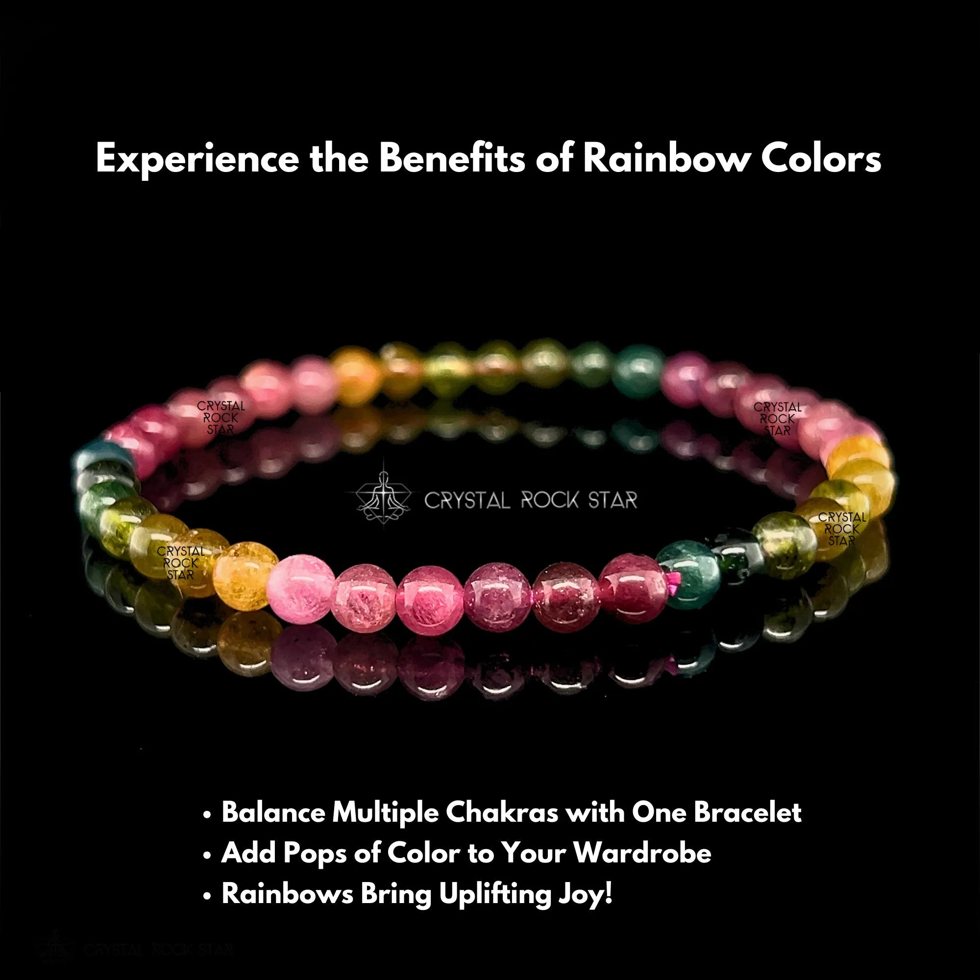 Rainbow Tourmaline 5mm Bead Bracelet