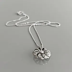RAVEN vintage marcasite pendant sterling ball chain necklace