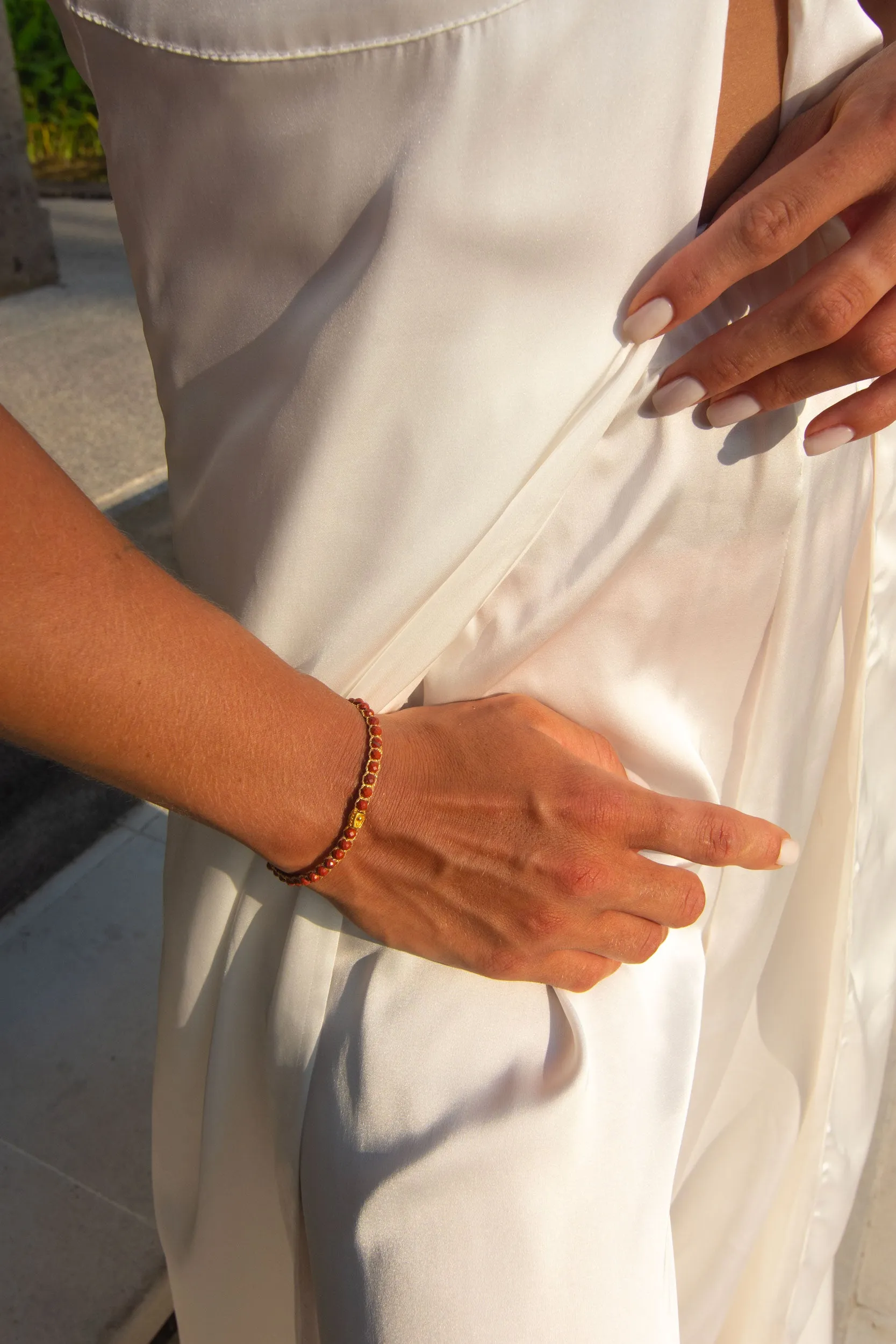 Red Jasper Bracelet | Gold