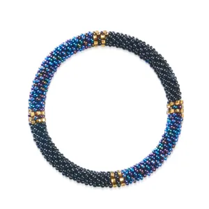 Regal Cross | Himalayan Glass Bead Bracelet