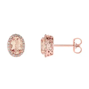 Regal Halo Diamond & Morganite Earrings