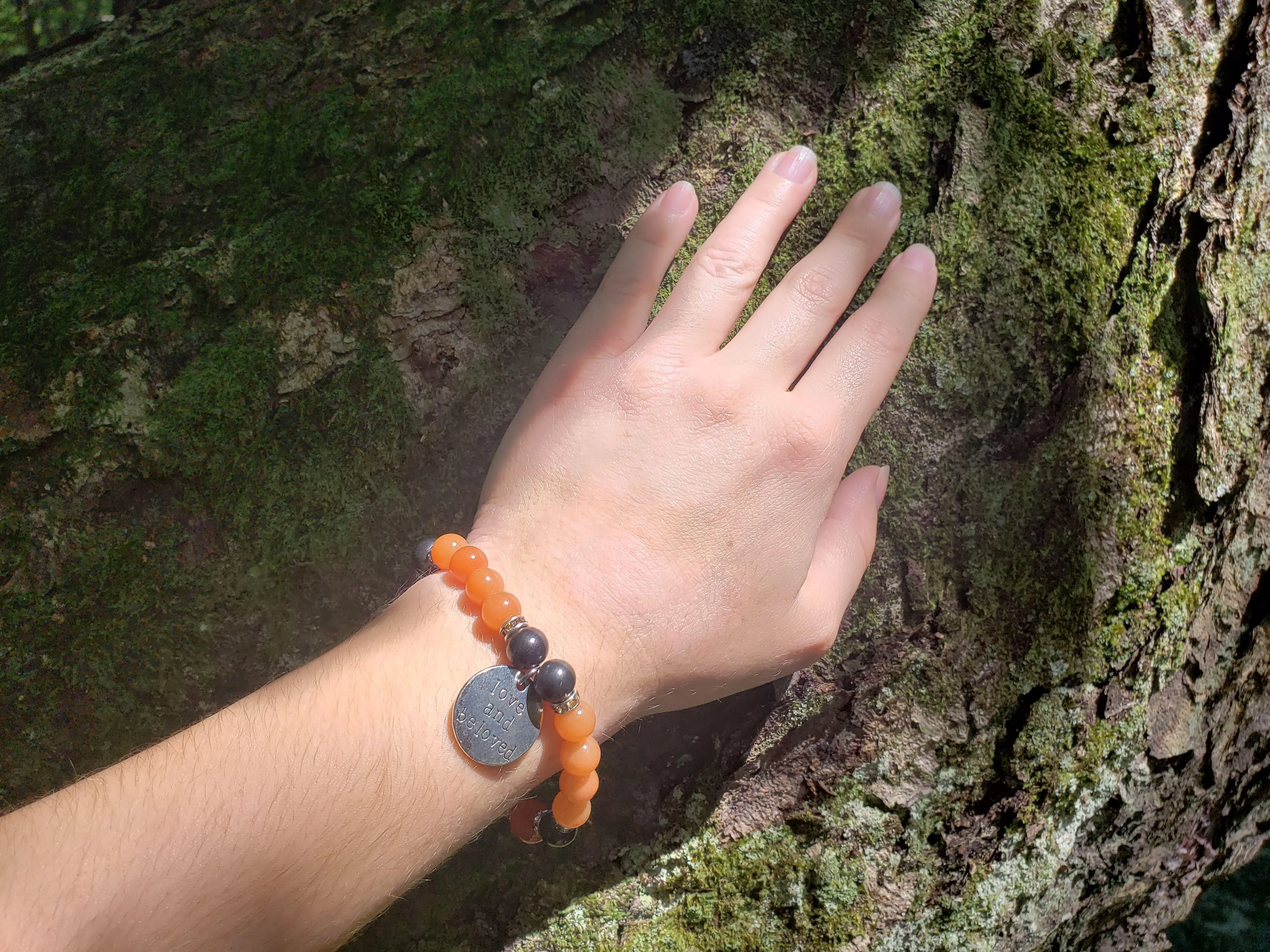 RETIRED - Shungite and Carnelian Chakra Bracelet (Sacral Chakra)