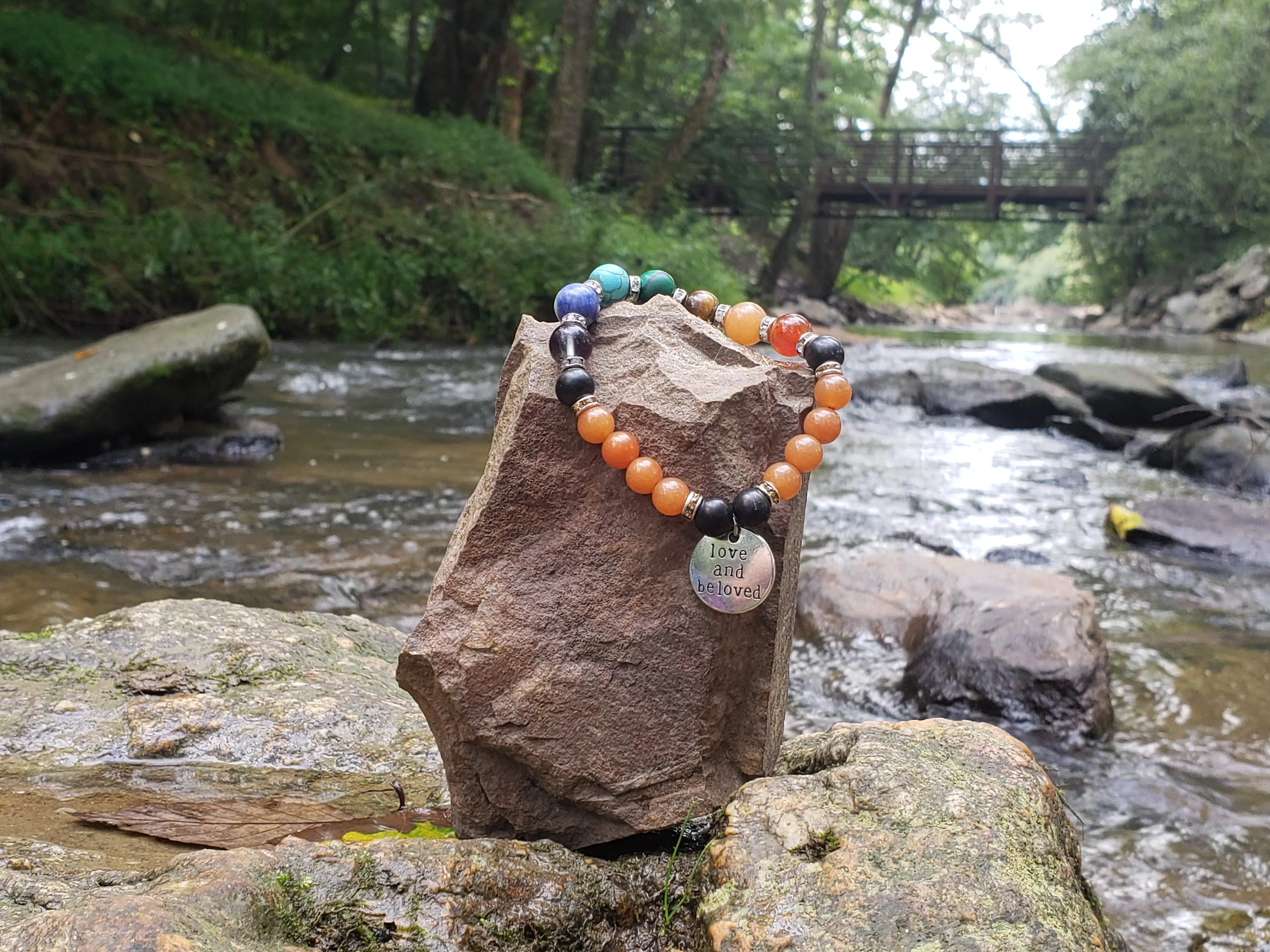 RETIRED - Shungite and Carnelian Chakra Bracelet (Sacral Chakra)