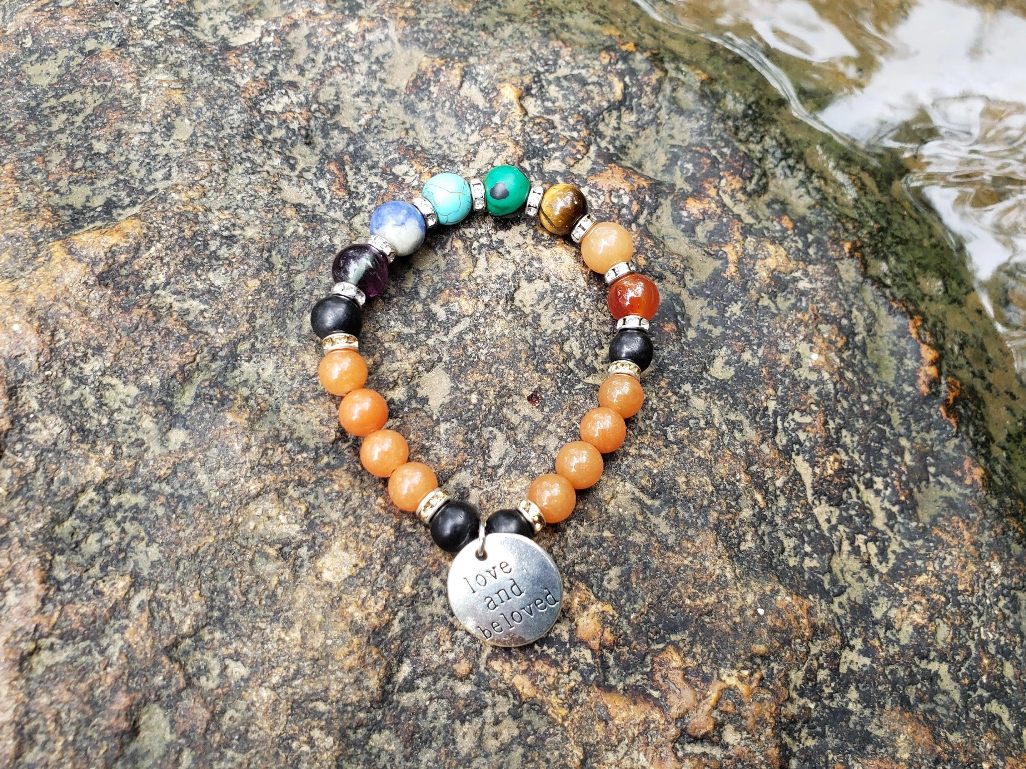 RETIRED - Shungite and Carnelian Chakra Bracelet (Sacral Chakra)