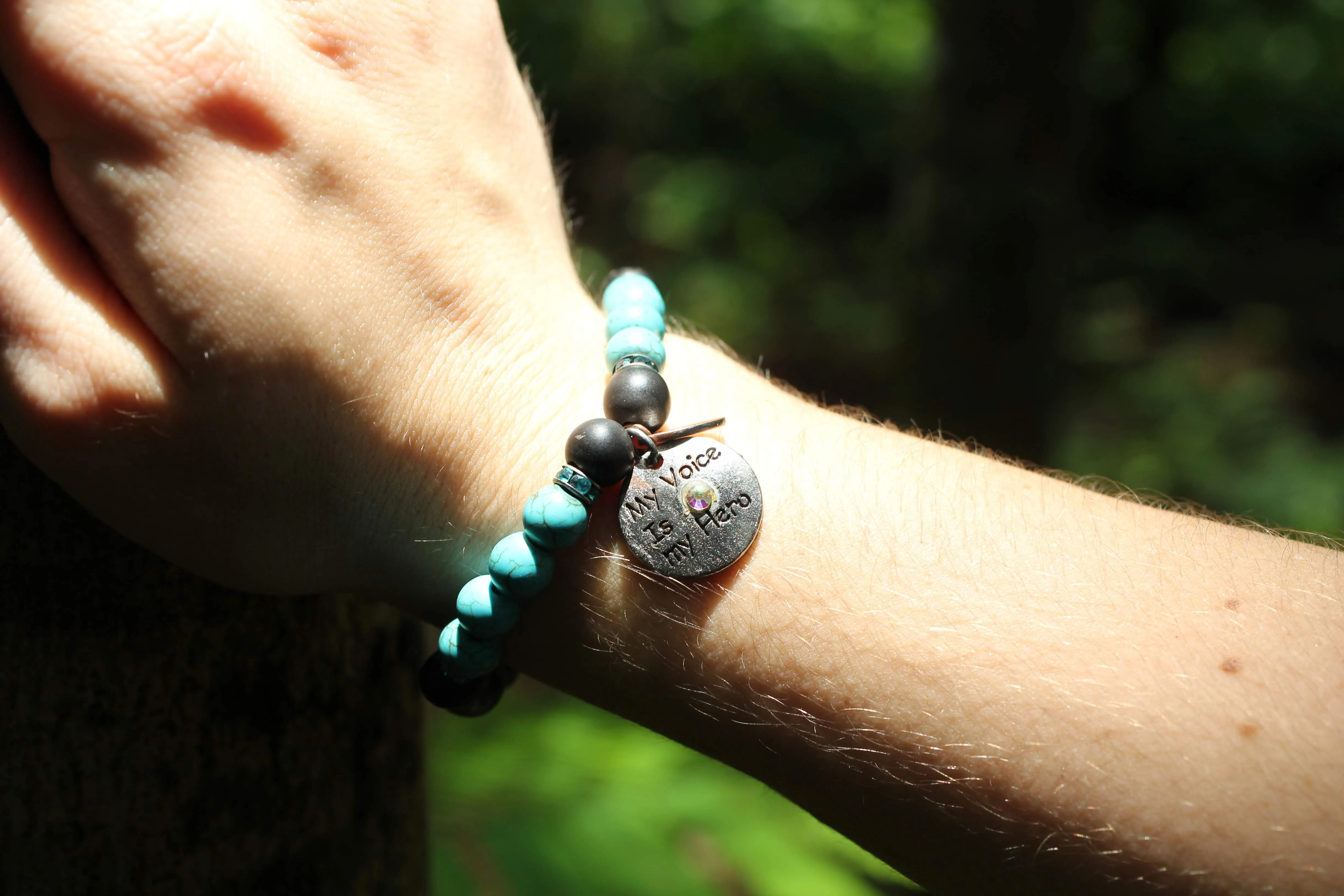 RETIRED - Shungite and Turquoise Chakra Bracelet (Throat Chakra)