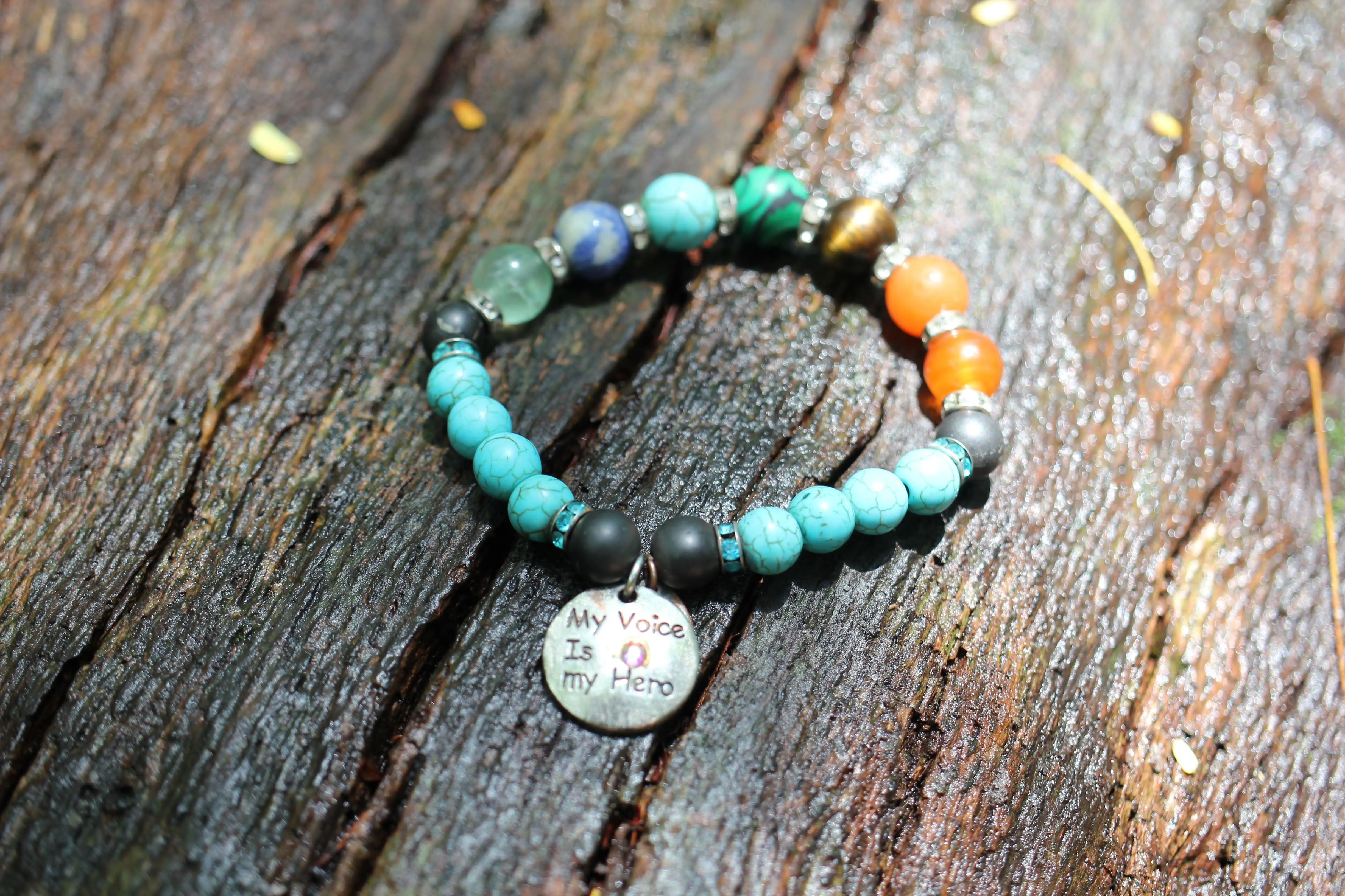 RETIRED - Shungite and Turquoise Chakra Bracelet (Throat Chakra)