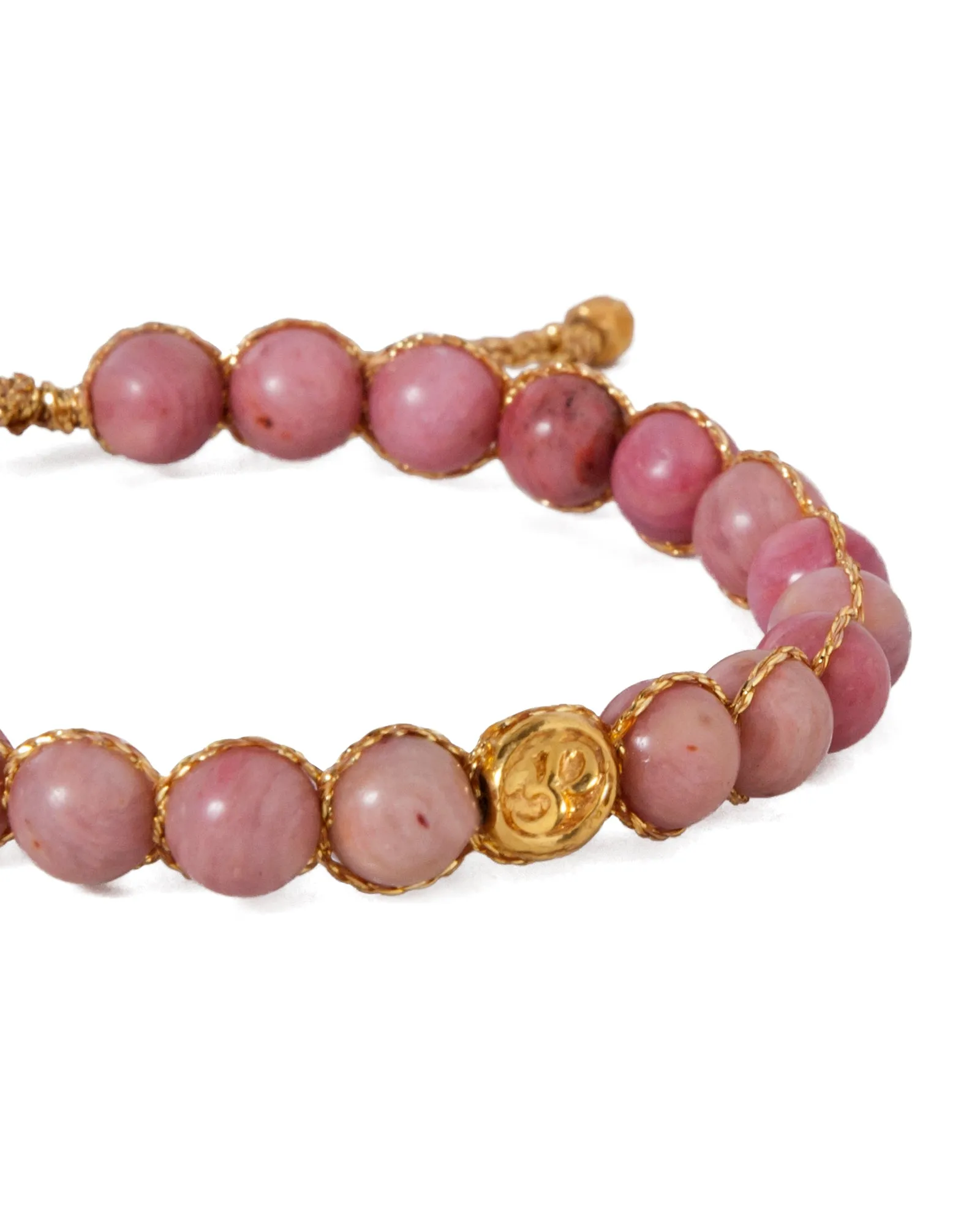 Rhodonite 6mm Bracelet | Gold