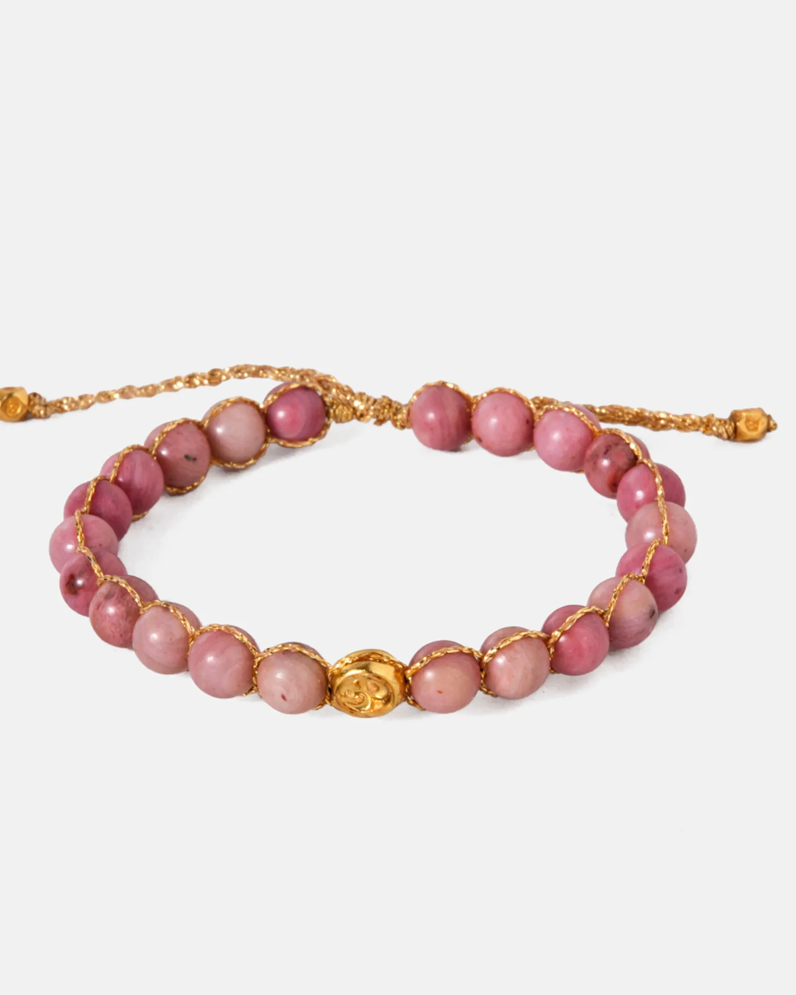 Rhodonite 6mm Bracelet | Gold