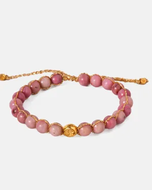 Rhodonite 6mm Bracelet | Gold