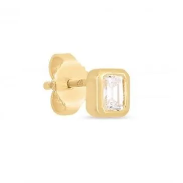 Roberto Coin 18K Yellow Gold Emerald Cut Diamond Bezel Studs