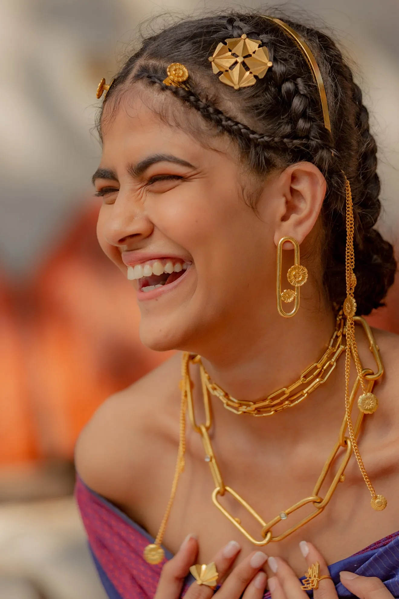 Roma Narsinghani Link Floral Earrings