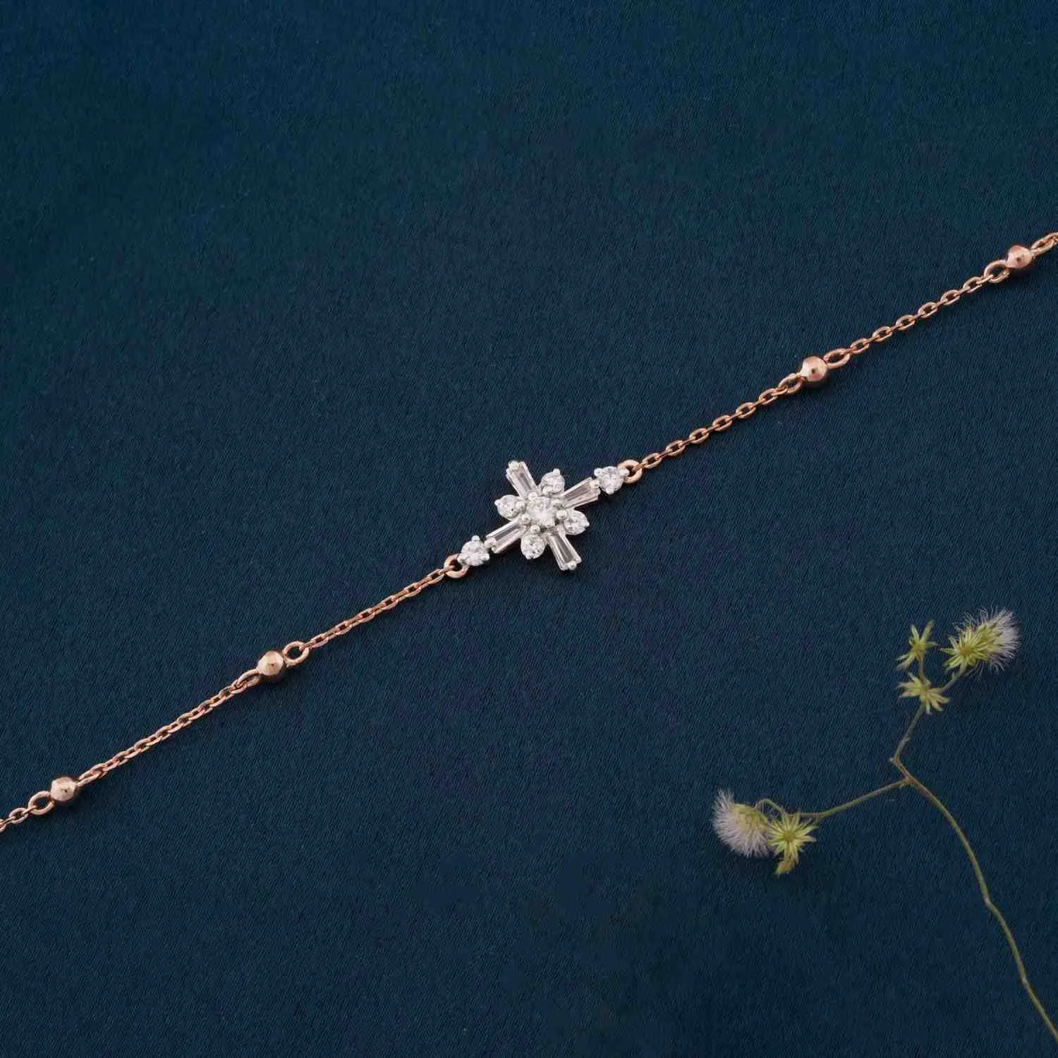 Rose Gold Daisy Flower Anklet