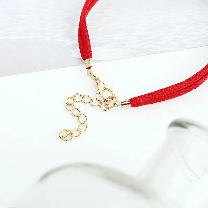 Rose sisi jewelery Red Lucky number 8 woven knot bracelet for women's Jewelry cuff bangle red thread on hand Couple bracelets