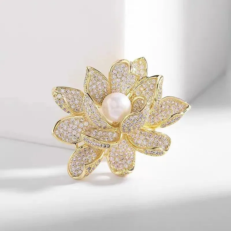 Sadira Crystal Lotus Brooch
