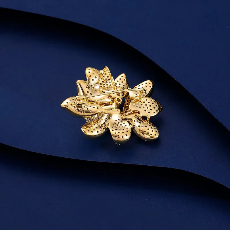 Sadira Crystal Lotus Brooch
