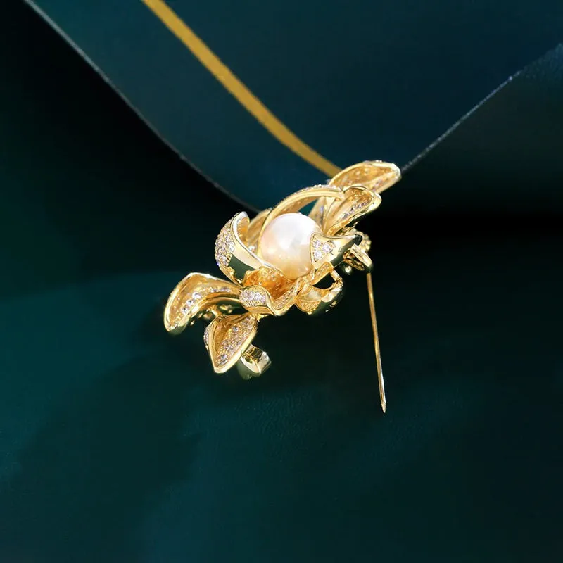 Sadira Crystal Lotus Brooch