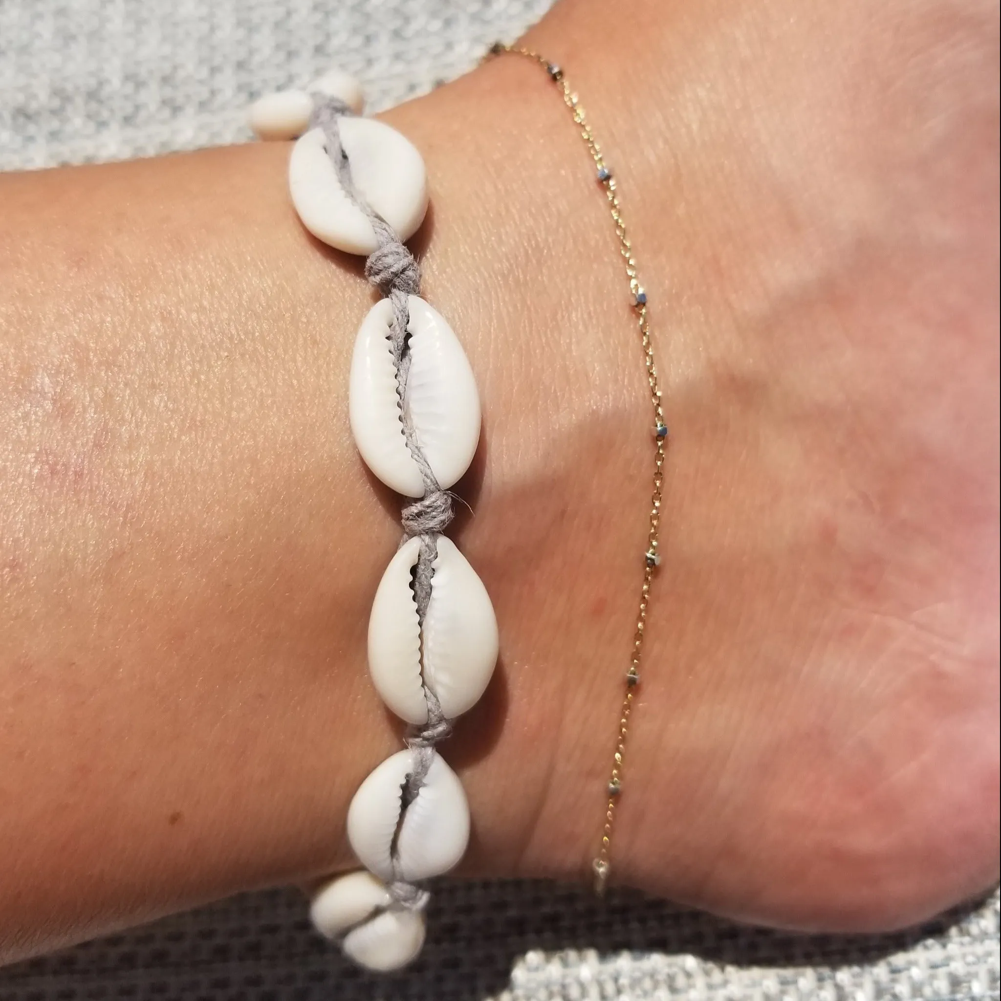 Satellite Chain Anklet - Sterling, Gold, or Two Tone