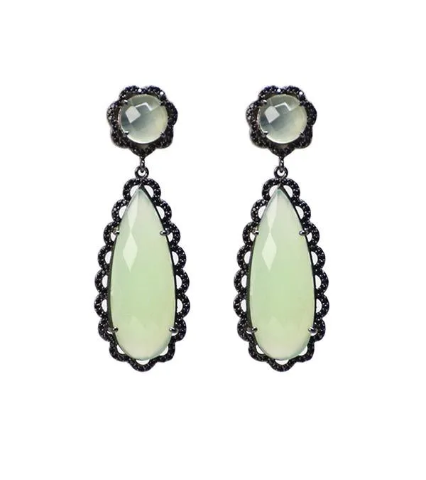Scallop Earrings, Mint or Emerald