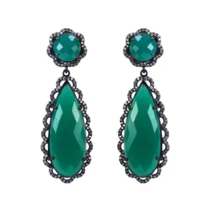 Scallop Earrings, Mint or Emerald
