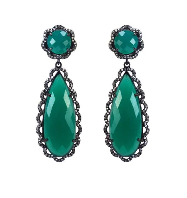 Scallop Earrings, Mint or Emerald