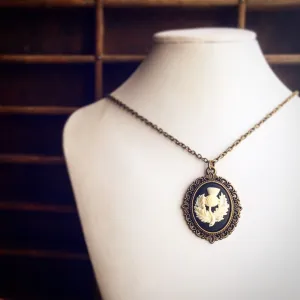 Scottish Thistle Cameo Necklace Bronze
