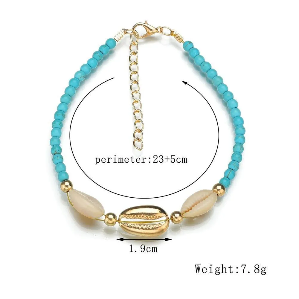 Sea Shell Anklets For Women Turtle Dolphin beads Ankle Bracelet Bohemian For Legs In Modern Luxury  Jewelry Style