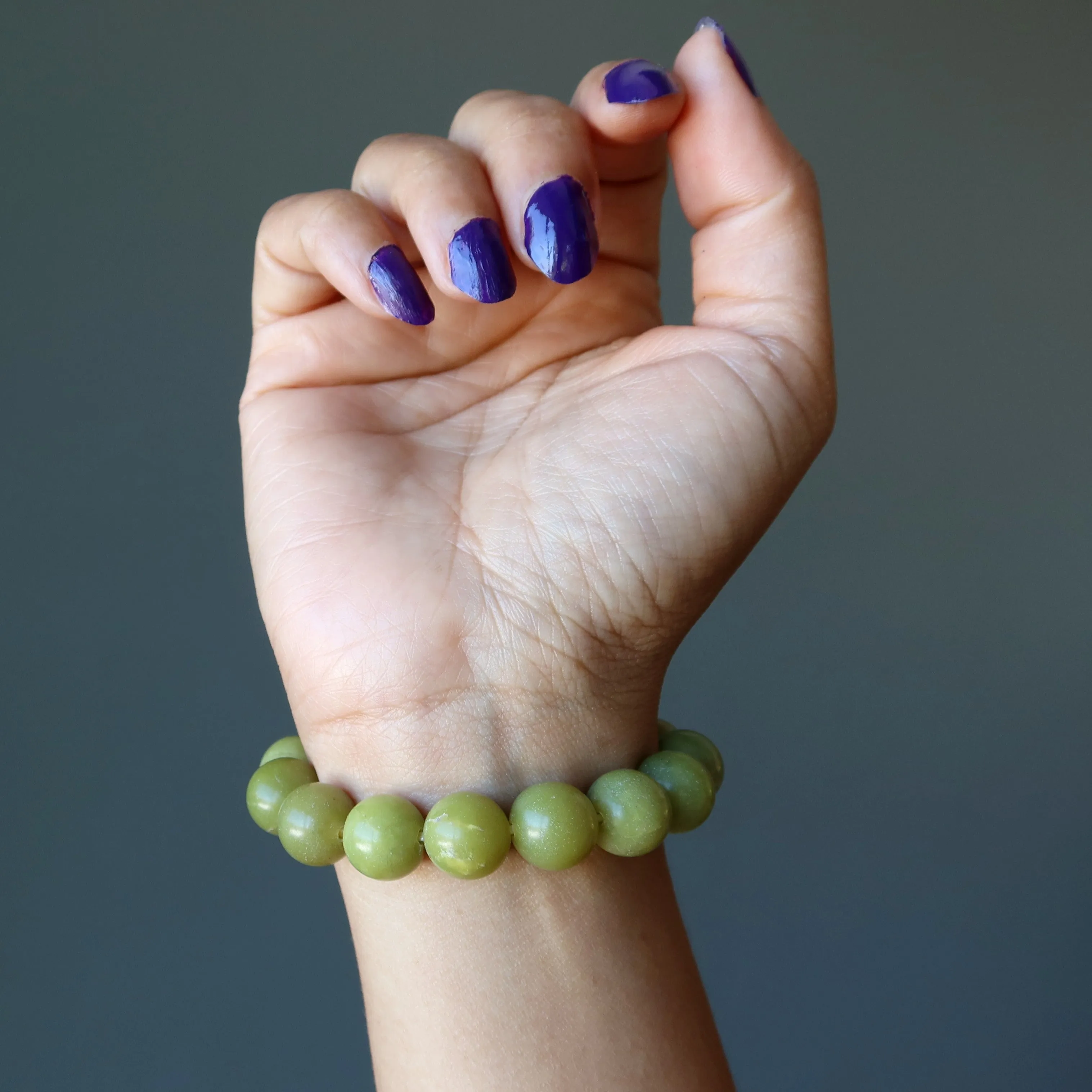 Serpentine Bracelet Olive Green Past Present Future Gem