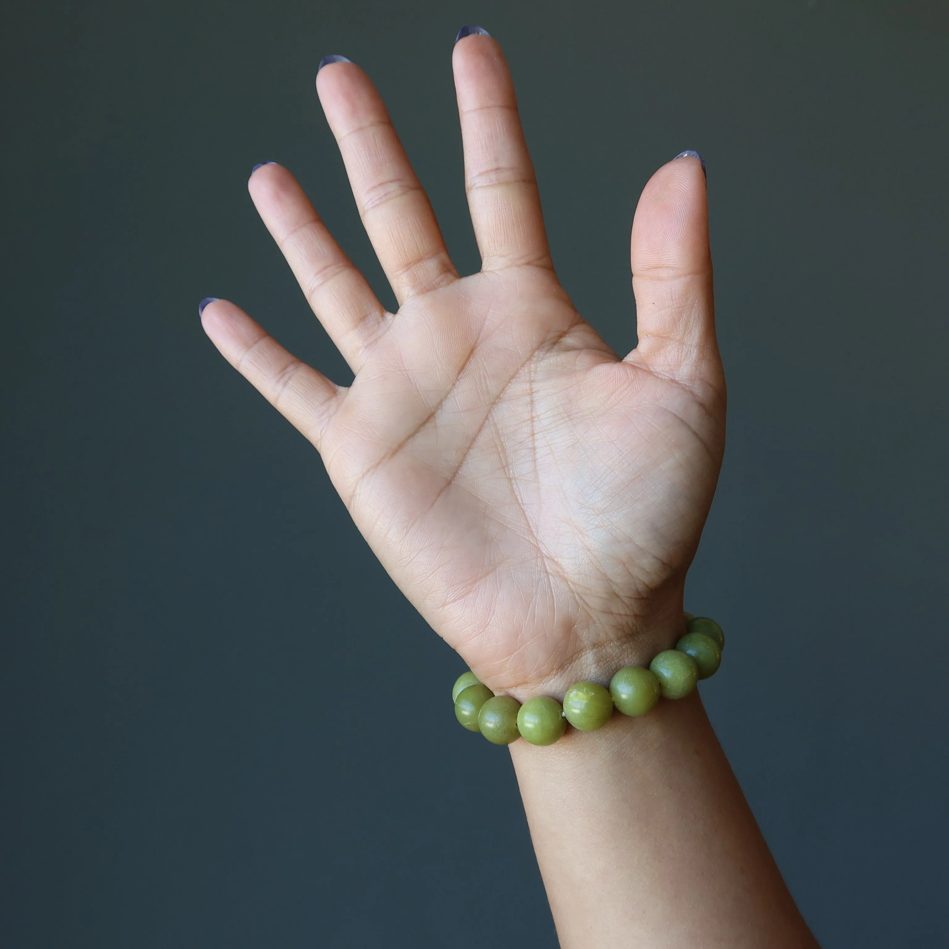 Serpentine Bracelet Olive Green Past Present Future Gem