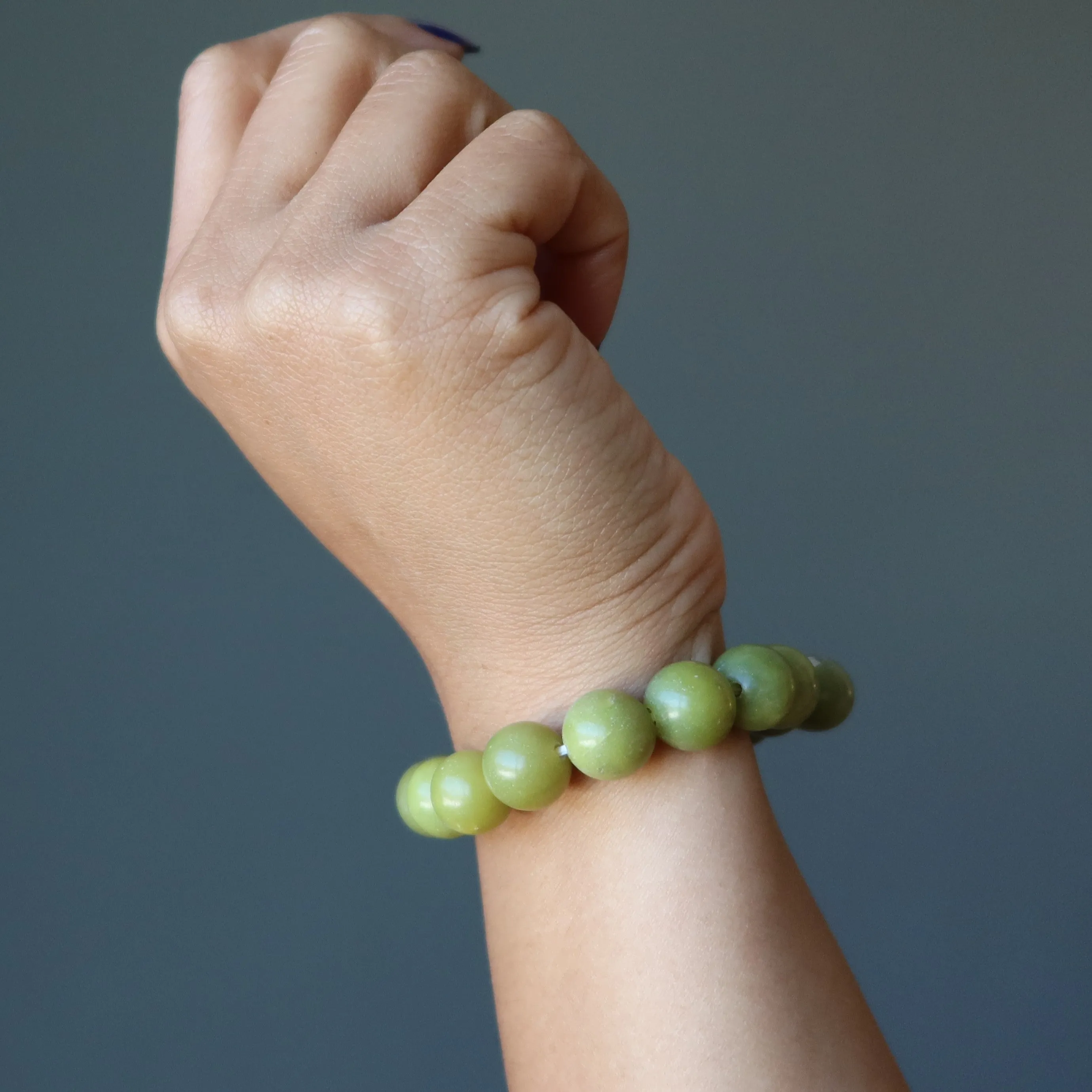 Serpentine Bracelet Olive Green Past Present Future Gem