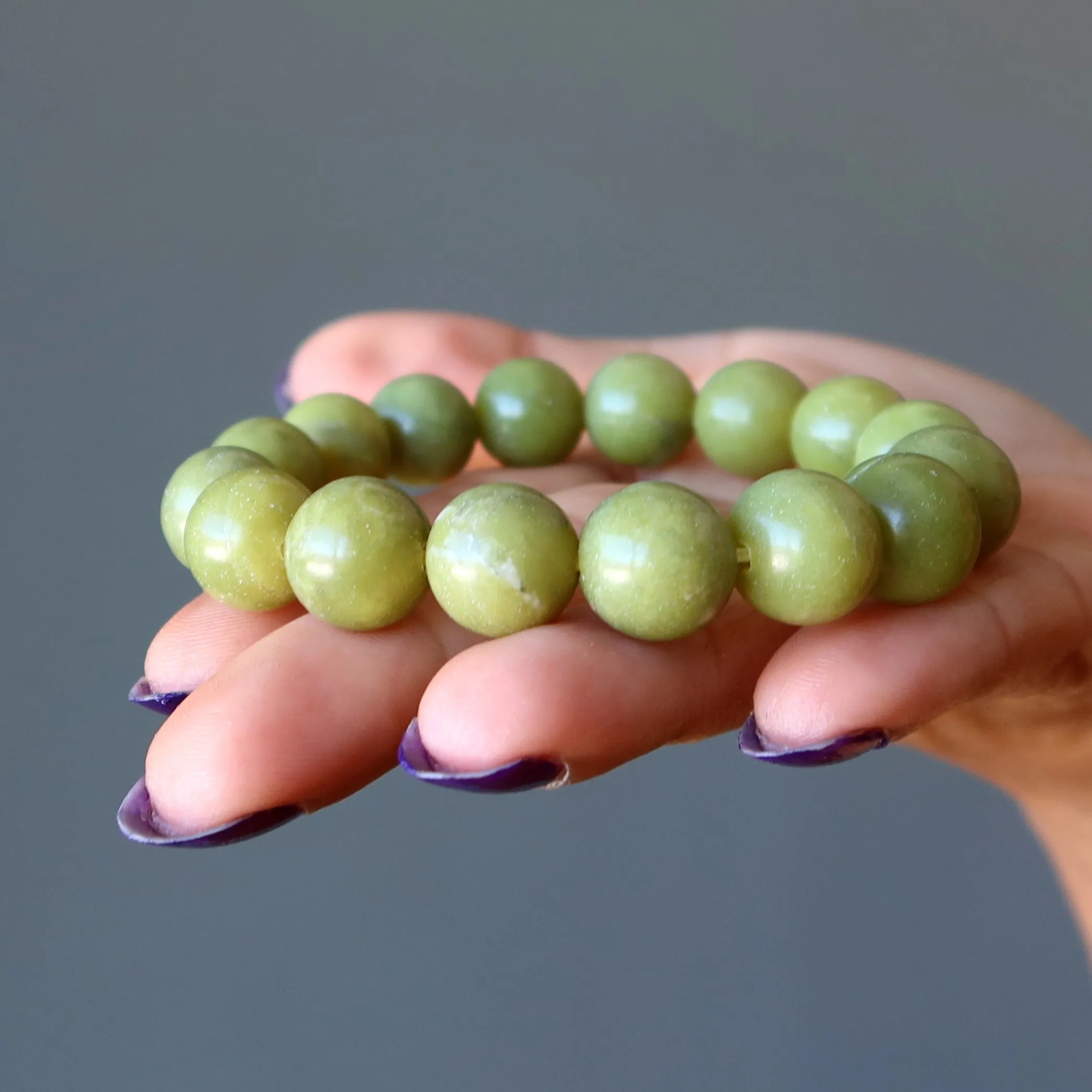 Serpentine Bracelet Olive Green Past Present Future Gem