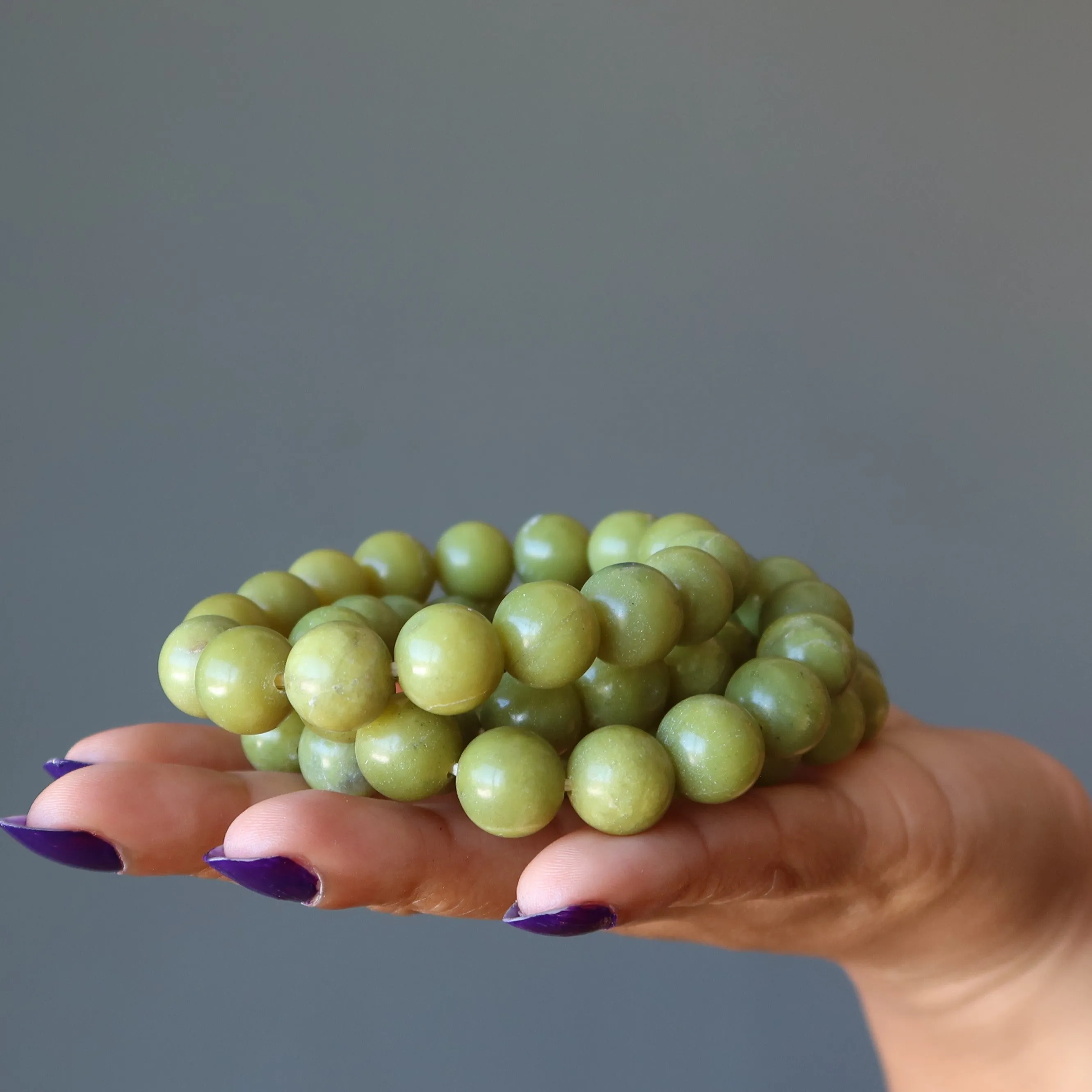 Serpentine Bracelet Olive Green Past Present Future Gem