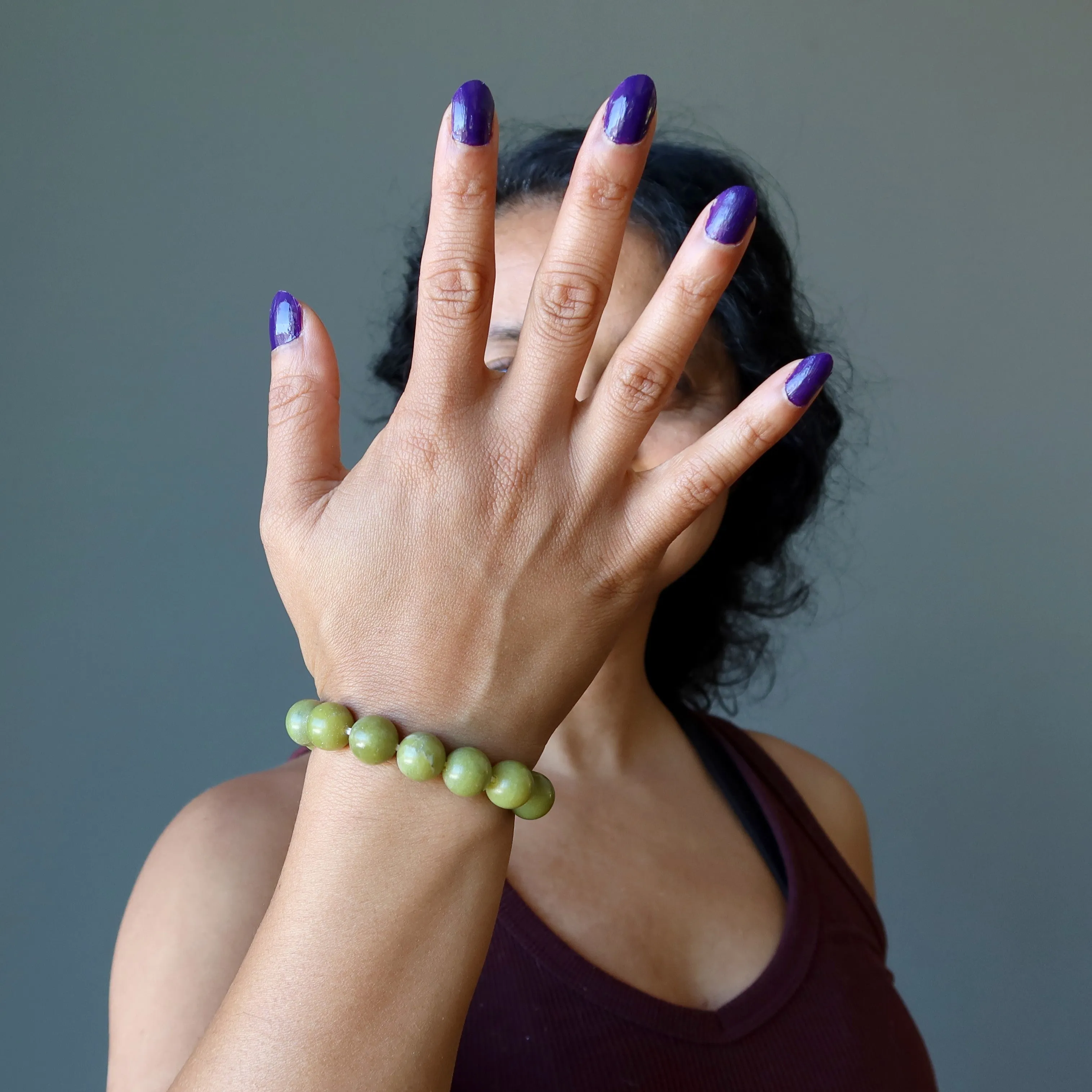 Serpentine Bracelet Olive Green Past Present Future Gem