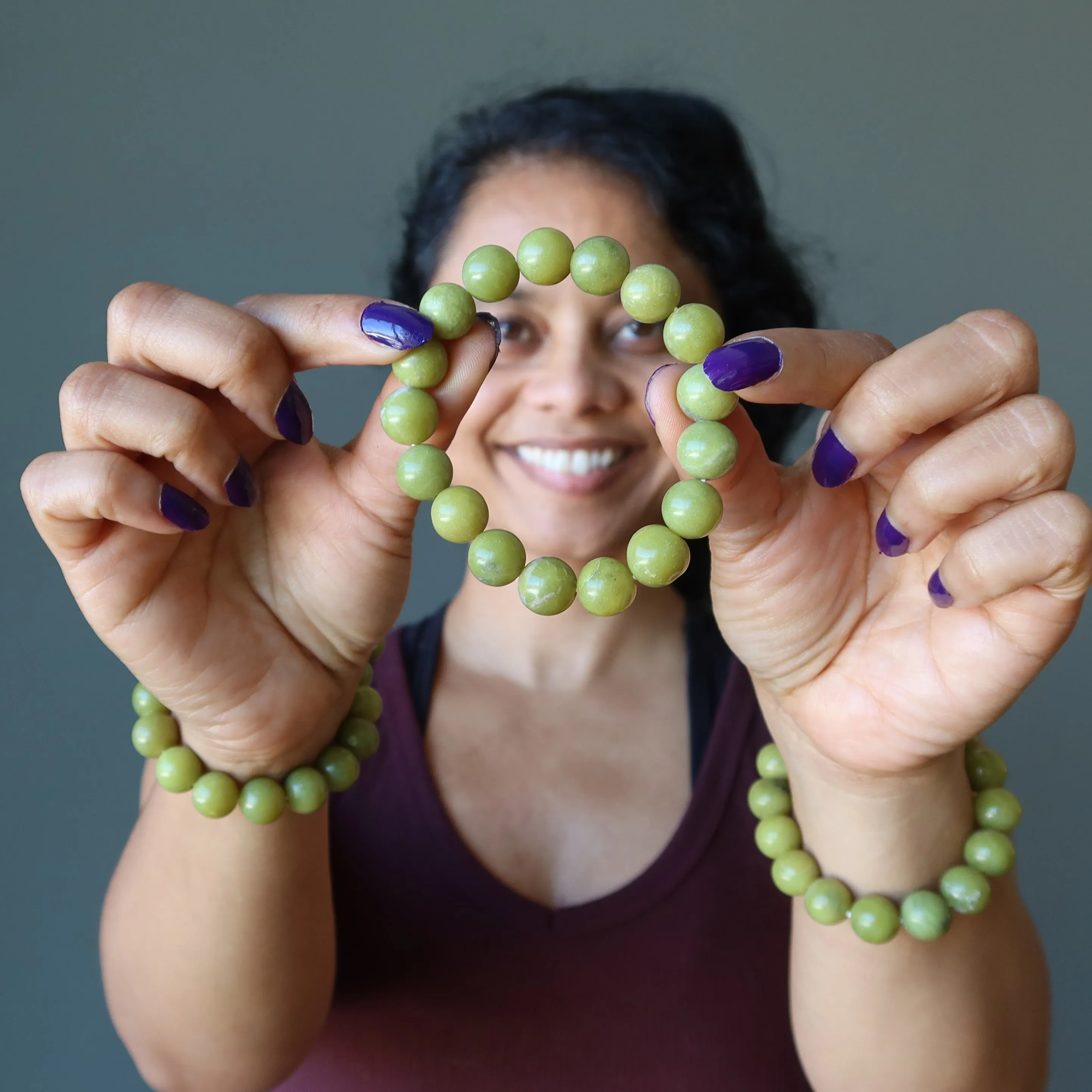 Serpentine Bracelet Olive Green Past Present Future Gem