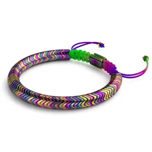 Serpentine | Rainbow Hematite x Spectrum x Unicorn Silver | Double Wave Bracelet