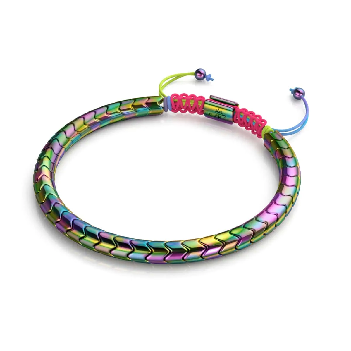 Serpentine | Rainbow Hematite x Spectrum x Unicorn Silver | Wave Bracelet