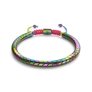 Serpentine | Rainbow Hematite x Spectrum x Unicorn Silver | Wave Bracelet