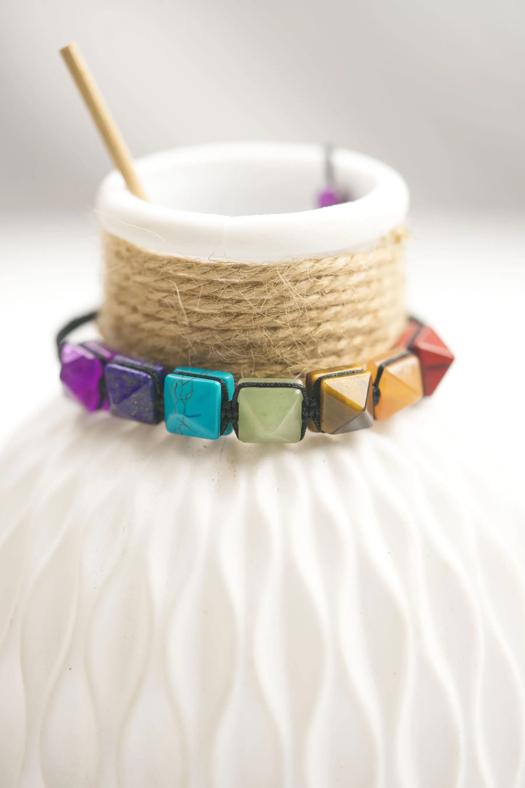 Seven Chakra Pyramid Shape Bracelet: Harmonize Your Energy