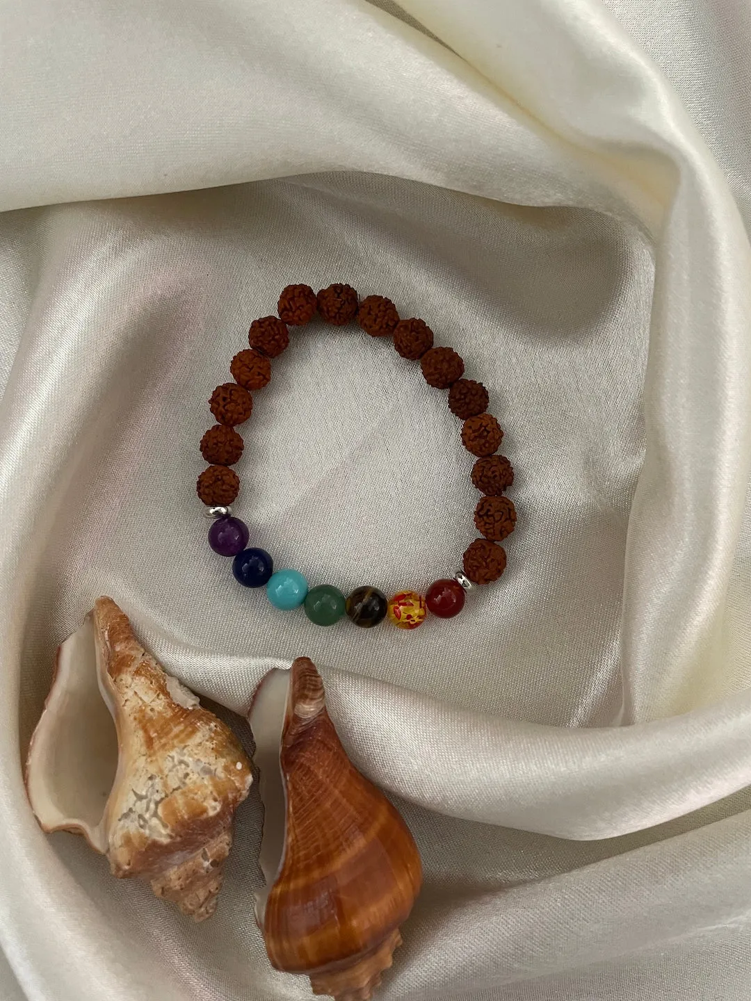 Seven Chakra Stones Rudraksha Bracelet