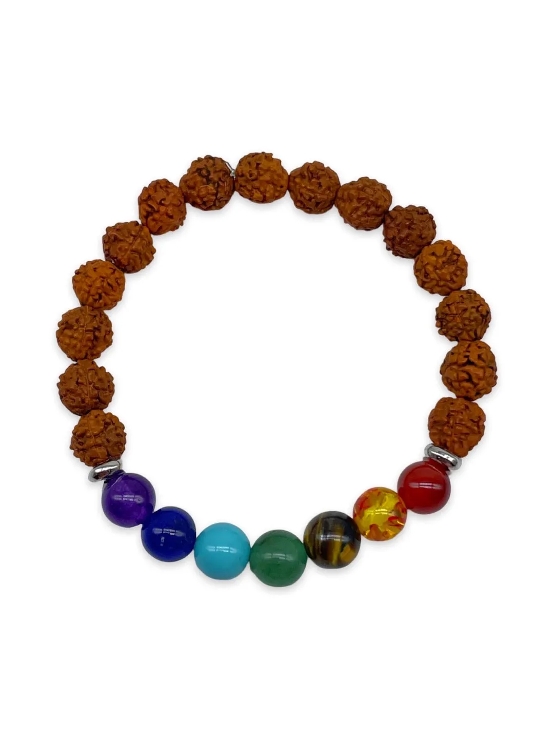 Seven Chakra Stones Rudraksha Bracelet