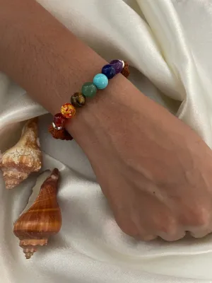 Seven Chakra Stones Rudraksha Bracelet